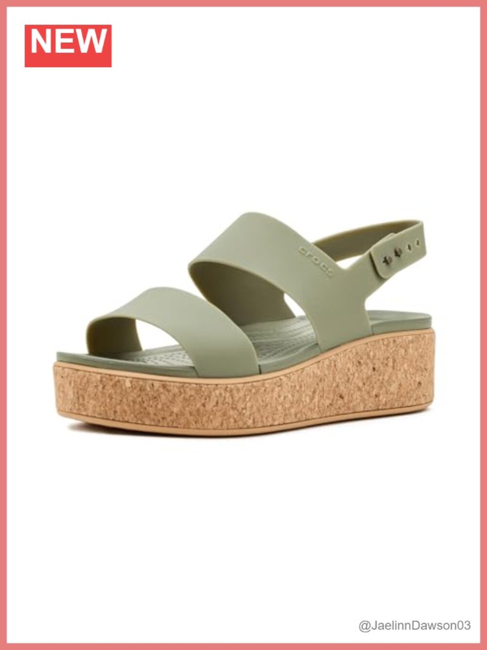 Crocs Brooklyn Cork Low Wedge Slingback Sandals LiteRide Open Toe